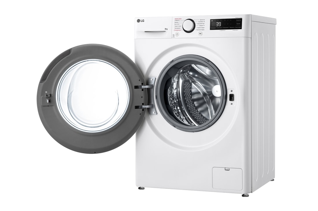 LG Вузька пральна машина | AI DD™ | TurboWash™ 360˚ | 8 кг, Спереду справа, F2Y5PS3W, thumbnail 4