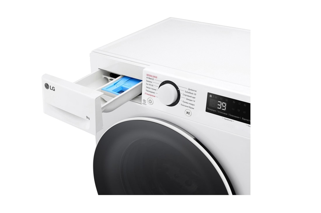 LG Вузька пральна машина | AI DD™ | TurboWash™ 360˚ | 9 кг, Лоток справа, F2Y5FS0W, thumbnail 13