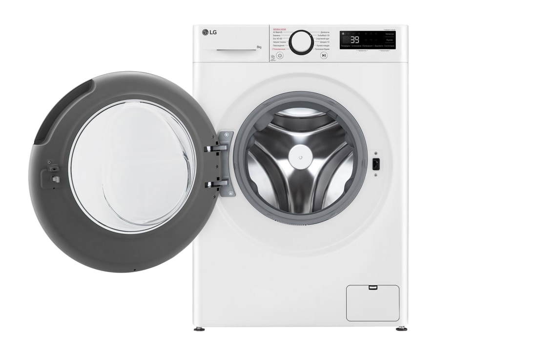 LG Вузька пральна машина | AI DD™ | TurboWash™ 360˚ | 8 кг, Спереду з відкритими дверцятами, F2Y5PS6W, thumbnail 3