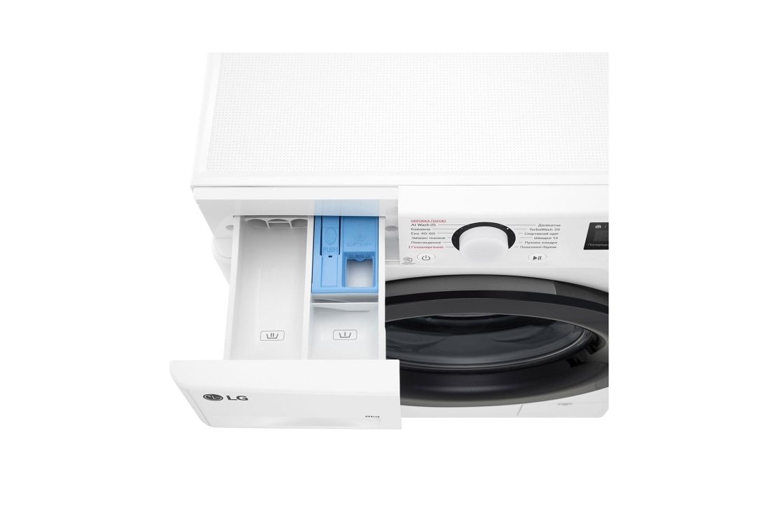 LG Вузька пральна машина | AI DD™ | TurboWash™ 360˚ | 8 кг, Лоток зверху, F2Y5PS6W, thumbnail 11