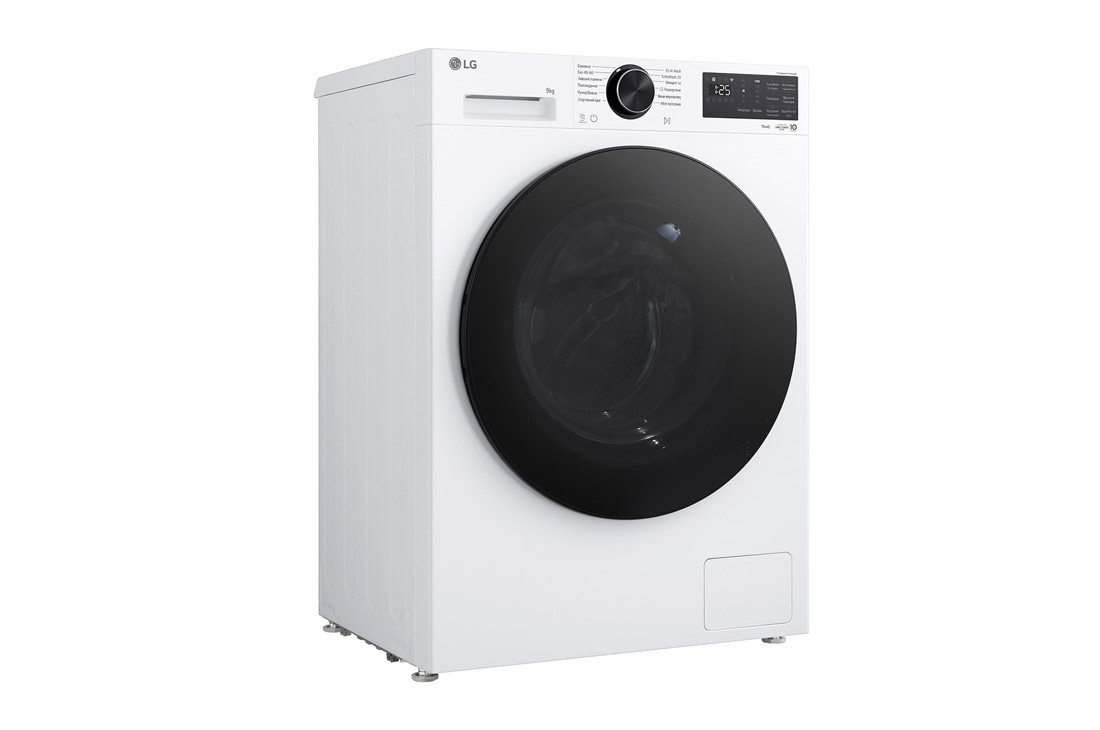 LG Вузька пральна машина на  9 кг з AI DD™, Turbowash™ 360 (2026), Зображено пральну машину спереду зліва, F2X5FS5W, thumbnail 2