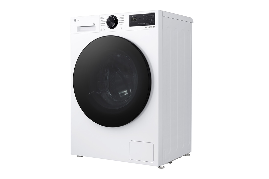LG Вузька пральна машина на  9 кг з AI DD™, Turbowash™ 360 (2026), Зображено пральну машину спереду справа, F2X5FS5W, thumbnail 4