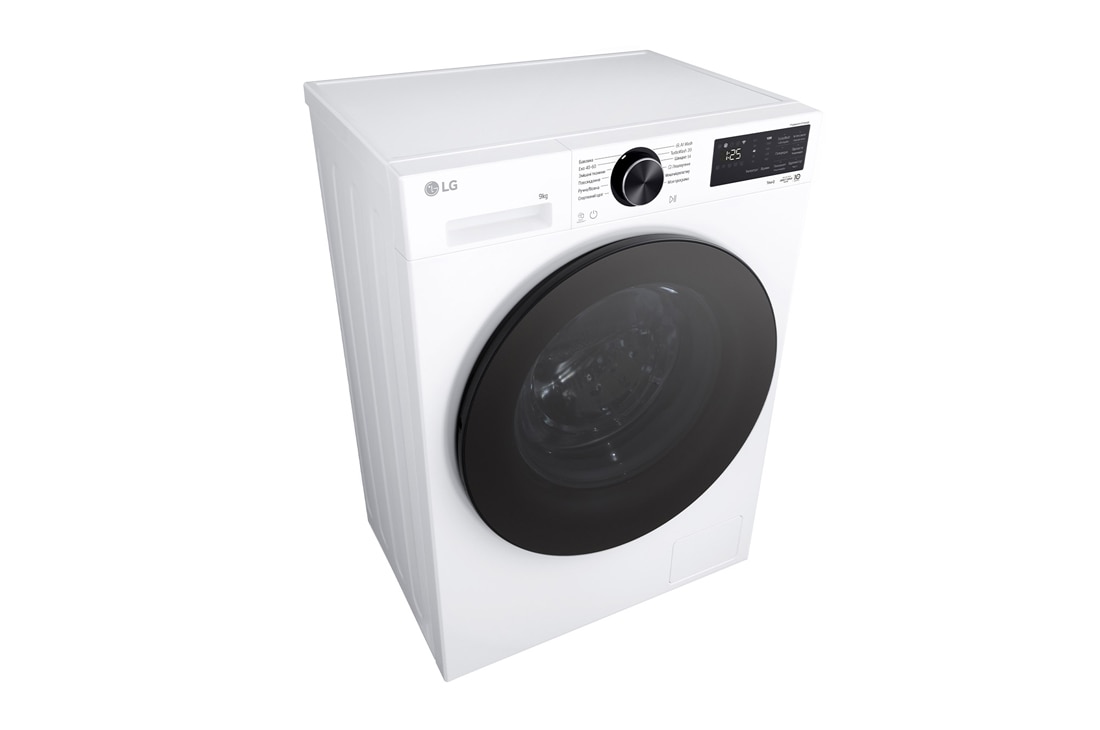 LG Вузька пральна машина на  9 кг з AI DD™, Turbowash™ 360 (2026), Зображено пральну машину спереду зліва в перспективі зверху, F2X5FS5W, thumbnail 6