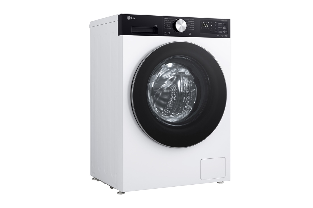 LG Вузька пральна машина на  9 кг з AI DD™, Turbowash™ 360 (2026), Зображено пральну машину спереду зліва, F2X5FS2WB, thumbnail 2