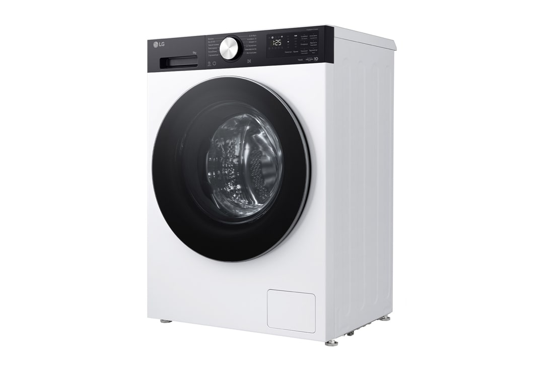 LG Вузька пральна машина на  9 кг з AI DD™, Turbowash™ 360 (2026), Зображено пральну машину спереду справа, F2X5FS2WB, thumbnail 4