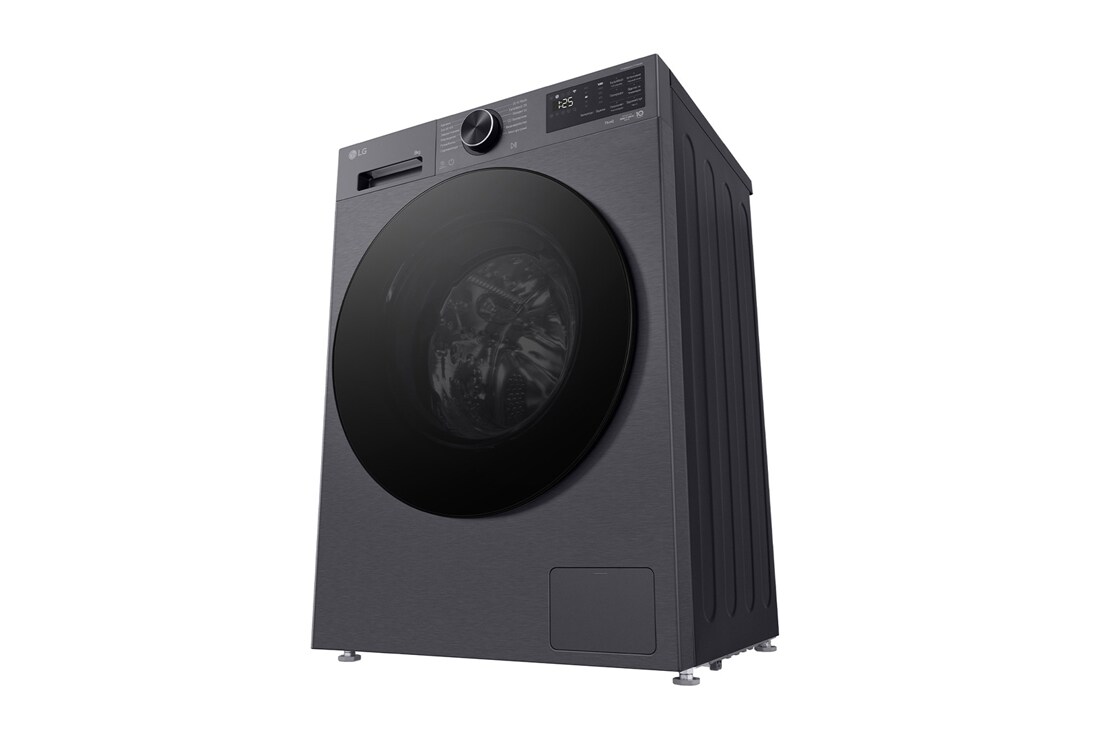 LG Вузька пральна машина на  8 кг з AI DD™, Turbowash™ 360 (2026), Зображено пральну машину спереду справа в перспективі знизу, F2X5PS5M, thumbnail 5