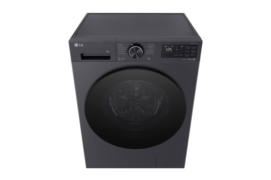LG Вузька пральна машина на  8 кг з AI DD™, Turbowash™ 360 (2026), Зображено пральну машину спереду в перспективі зверху, F2X5PS5M, thumbnail 7