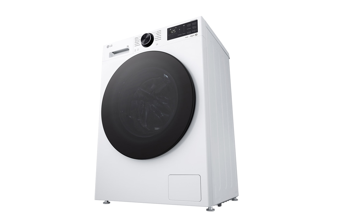 LG Вузька пральна машина на  8 кг з AI DD™, Turbowash™ 360 (2026), Зображено пральну машину спереду справа в перспективі знизу, F2X5PS5W, thumbnail 5