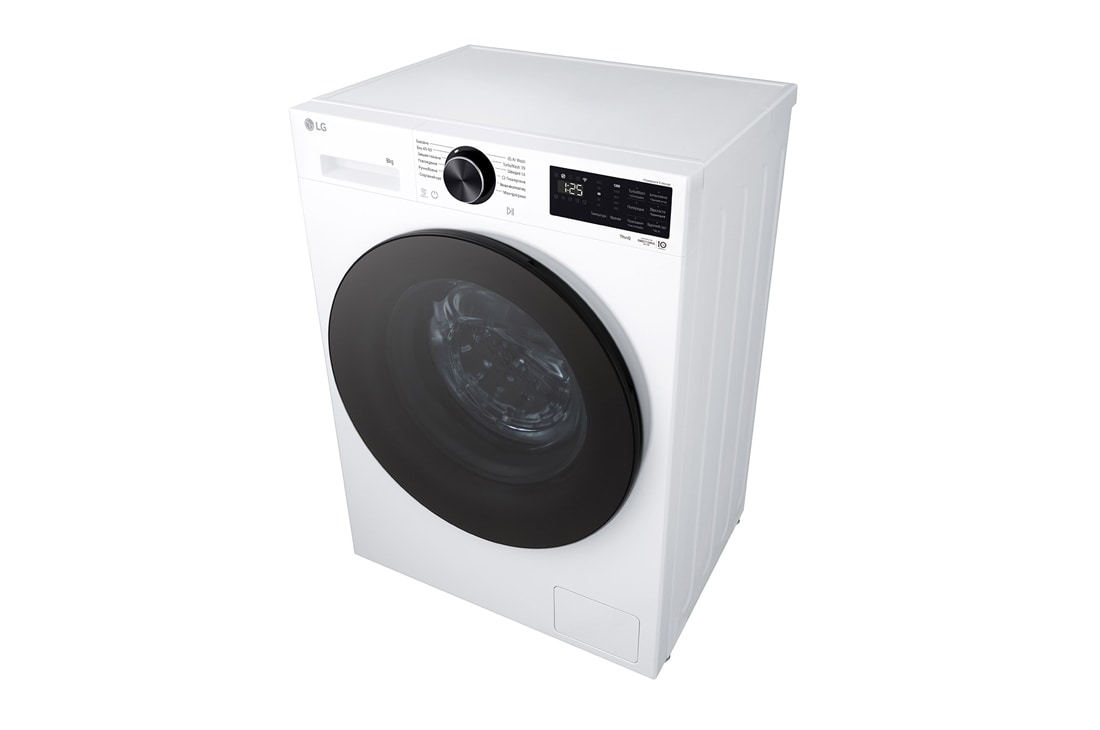 LG Вузька пральна машина на  8 кг з AI DD™, Turbowash™ 360 (2026), Зображено пральну машину спереду справа в перспективі зверху, F2X5PS5W, thumbnail 8