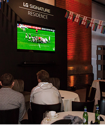 Audiences are watching Rugby World Cup final with LG SIGNATURE 8K OLED TV that offers immersive viewing experience and vivid colors