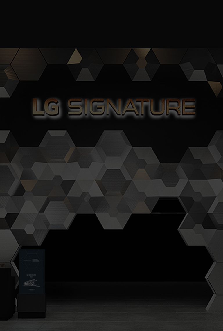 Overall view of the main photo zone with the concept of infinity for LG SIGNATURE at IFA 2019.