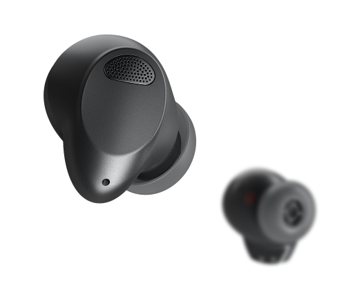 Close view of LG Dolby Atmos™-enabled wireless earbud