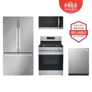 LG Essential Kitchen Package with Gas Range, Essential Kitchen Package with Gas Range, LRFLC2706S-LDTH5554S-LRGL5823S-MVEM1721F, thumbnail 1