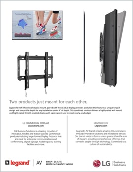 One Page • Legrand Fixed Wall Mount and LG’s UL3J Display - Two Products Meant for Each Other