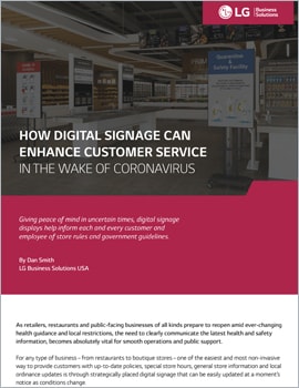 Article  How Digital Signage Can Enhance Customer Service in the Wake of Coronavirus