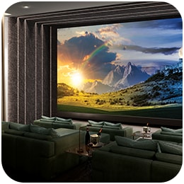 purple night sky in LED cinema screen