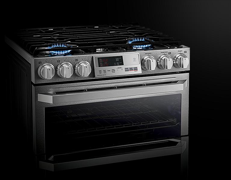 LG SIGNATURE 7.3 cu.ft. Smart wi fi Enabled Dual Fuel Double Oven Range with ProBake Convection