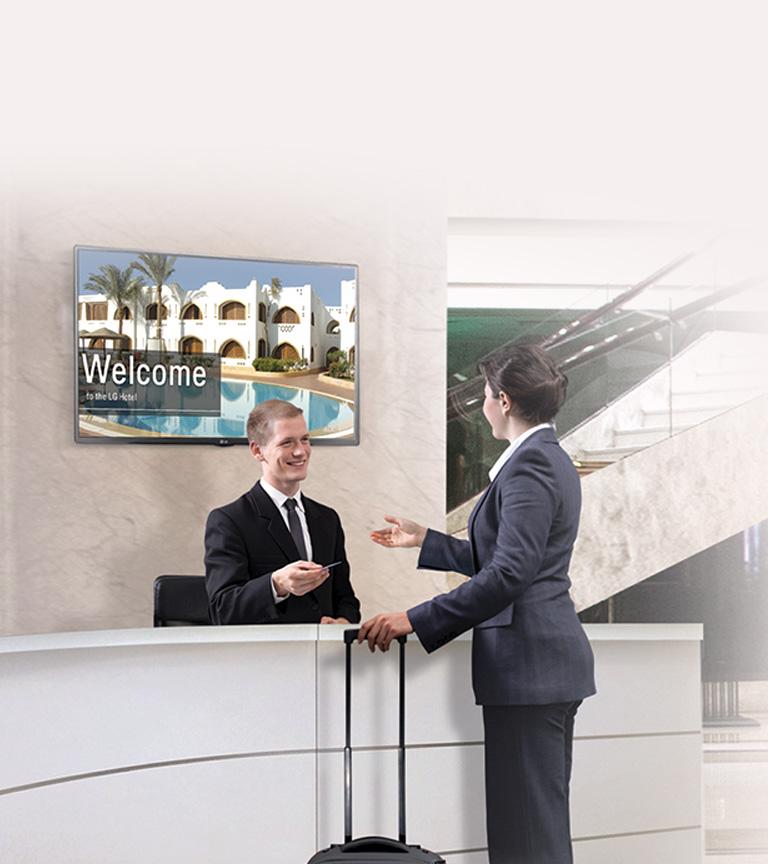 play videos advertising display screens lobby brands