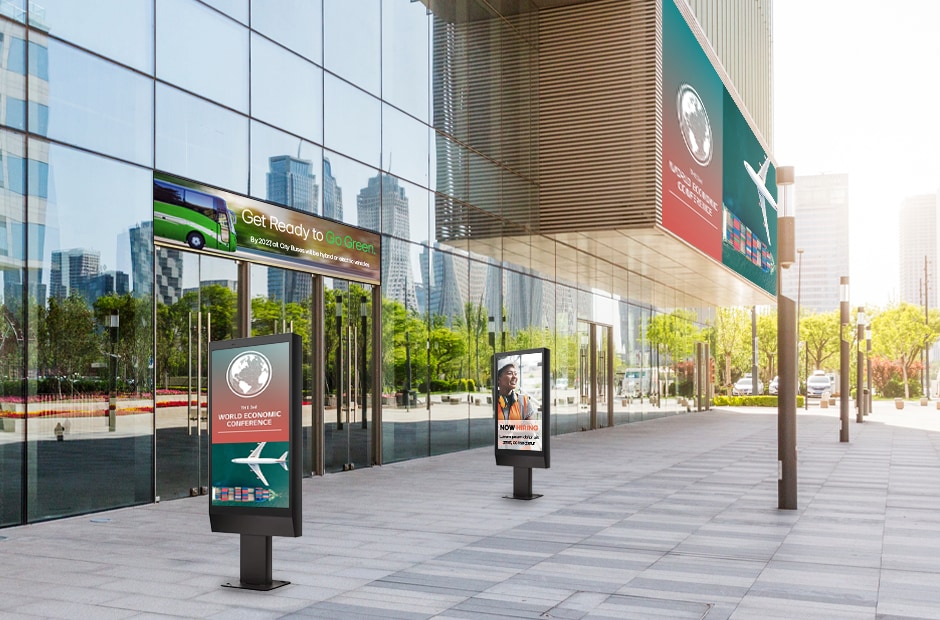 Attract attention and showcase key information with outdoor DVLED and wayfinding signage
