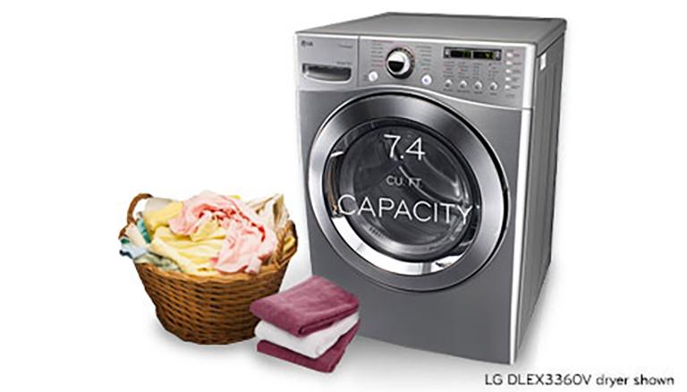 LG DLEX3370W 7.4 Cu. Ft. Ultra Large Capacity Steam Dryer