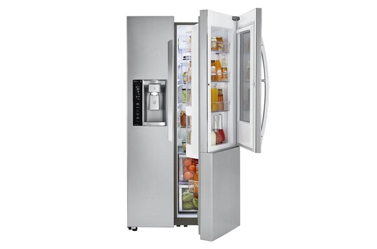 LG 22 cu.ft. Smart wi-fi Enabled InstaView™ Door-in-Door® Counter-Depth Refrigerator, LSXC22396S, thumbnail 2