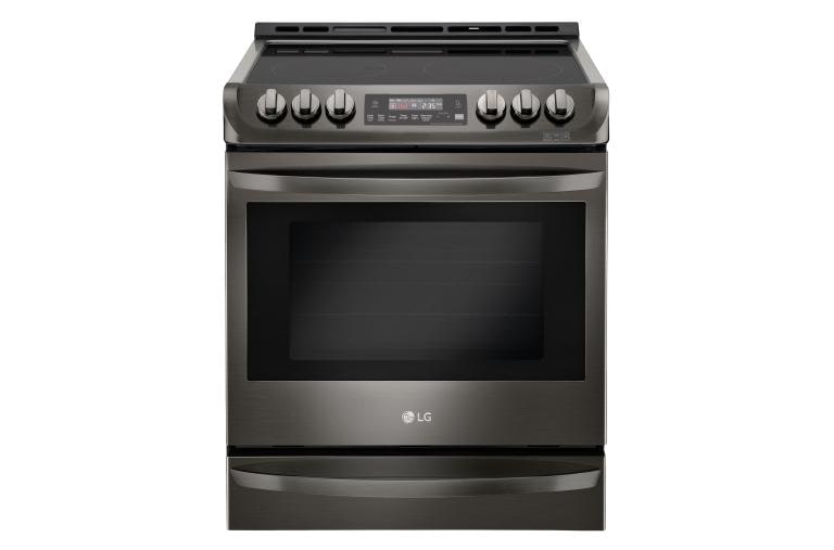 LG Black Stainless Steel Series 6.3 cu. ft. Electric Slide-in Range with ProBake Convection® and EasyClean®, LSE4613BD, thumbnail 1