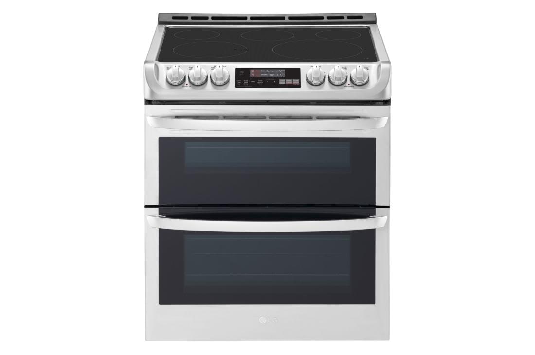 LG 7.3 Cu.Ft. Electric Double Oven Range with ProBake Convection, EasyClean , SmoothTouch, 5 Element, Stainless Steel - Silver