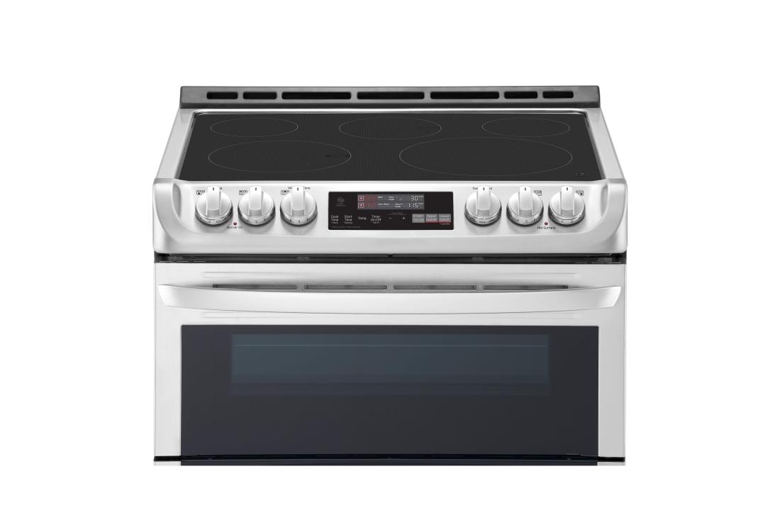 30 in. 6.7 cu. ft. Smart Slide-In Double Oven Induction Range with  Convection in Stainless Steel