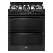 LG 6.9 cu. ft. Smart wi-fi Enabled Gas Double Oven Slide-In Range with ProBake Convection® and EasyClean®, LTG4715BM, thumbnail 1