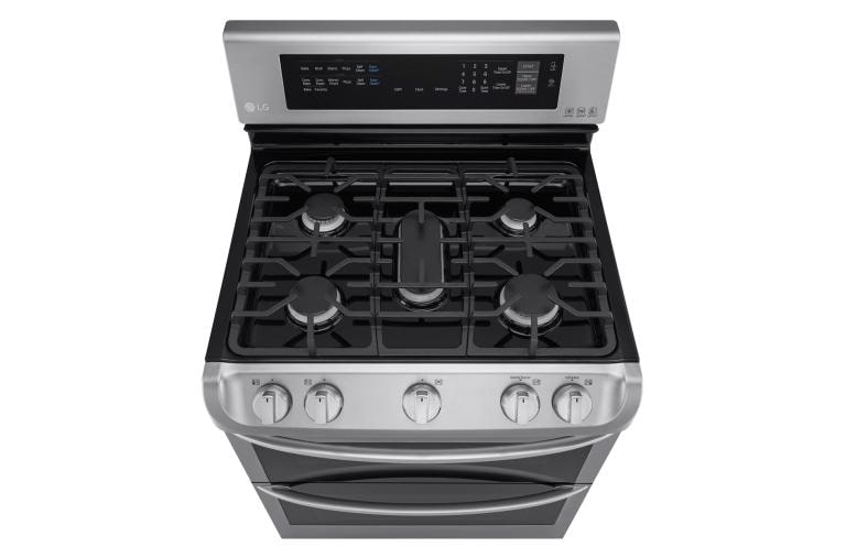 LG 6.9 cu. ft. Gas Double Oven Range with ProBake Convection® and EasyClean®, LDG4313ST, thumbnail 2