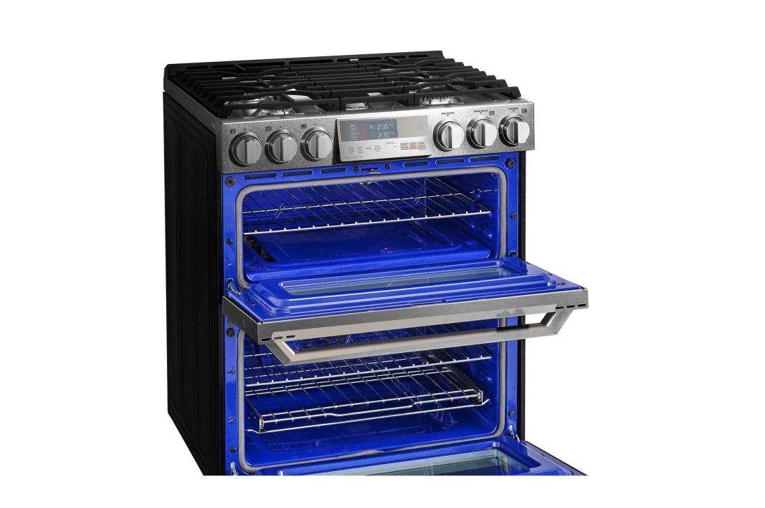 LG SIGNATURE 6.9 cu.ft. Smart wi-fi Enabled Gas Double Oven Slide-In Range with ProBake Convection®, LUTG4519SN, thumbnail 5