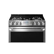 LG SIGNATURE 6.9 cu.ft. Smart wi-fi Enabled Gas Double Oven Slide-In Range with ProBake Convection®, LUTG4519SN, thumbnail 1