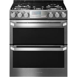 LG SIGNATURE 6.9 cu.ft. Smart wi-fi Enabled Gas Double Oven Slide-In Range with ProBake Convection®2