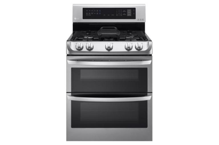 LG 6.9 cu. ft. Gas Double Oven Range with ProBake Convection®, EasyClean® and Gliding Rack, LDG4315ST, thumbnail 1