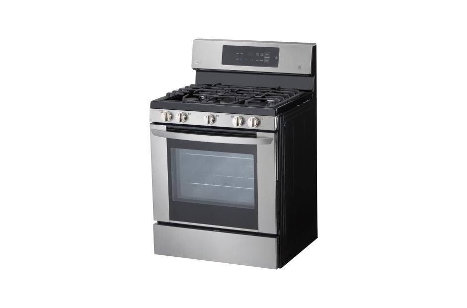 LG EasyClean 30-in 5 Burners 5.4-cu ft Freestanding Natural Gas Range  (Stainless Steel) in the Single Oven Gas Ranges department at