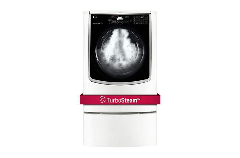LG 9.0 cu. ft. Large Smart wi-fi Enabled Electric Dryer w/ TurboSteam™, DLEX9000W, thumbnail 1