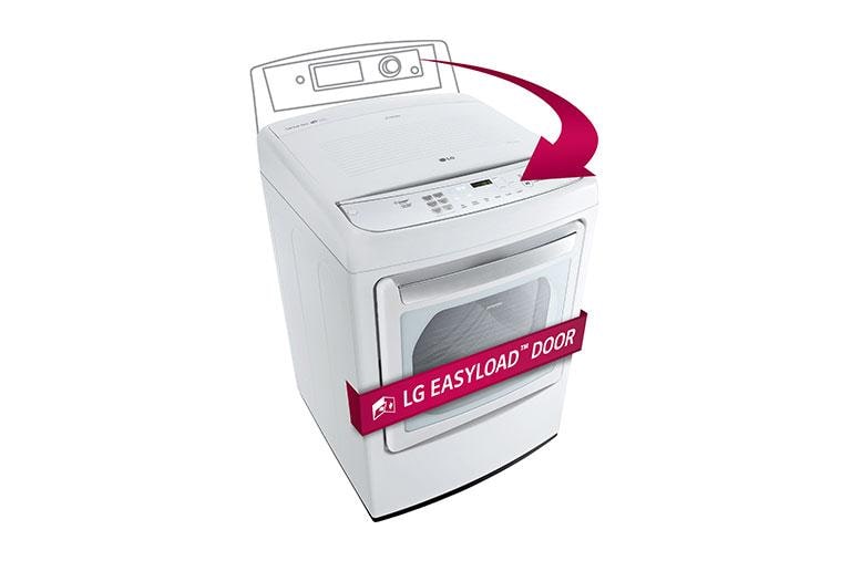 LG 7.3 cu. ft. Ultra Large Capacity High Efficiency Front Control SteamDryer™ w/ EasyLoad™ Door, DLEY1701WE, thumbnail 1