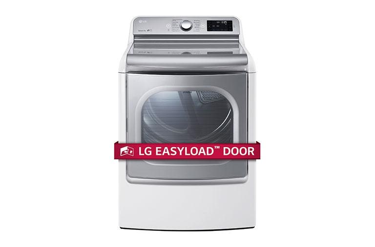 LG 9.0 Cu. Ft. Mega Large Capacity TurboSteam™ Dryer With EasyLoad™ Door, DLEX7700WE, thumbnail 1