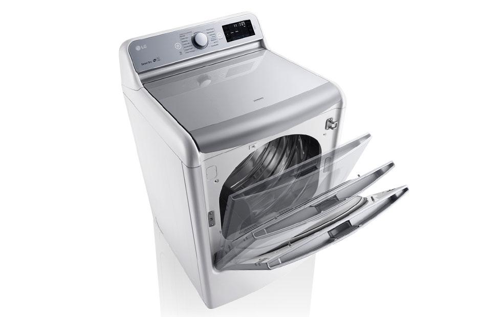 LG 9.0 Cu. Ft. Mega Large Capacity TurboSteam™ Dryer With EasyLoad™ Door, DLEX7700WE, thumbnail 2