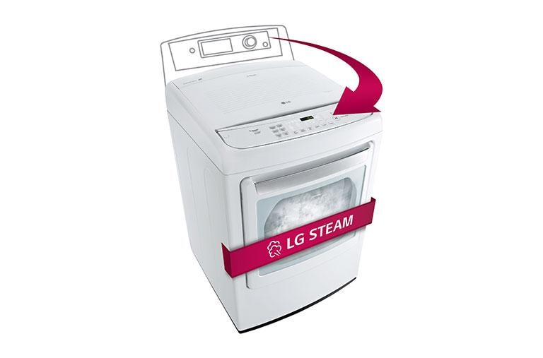 LG 7.3 cu.ft. Ultra Large Capacity High Efficiency Front Control SteamDryer™ with SteamFresh™, DLEY1701W, thumbnail 1