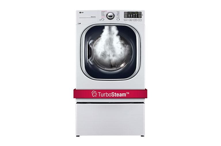 LG 7.4 cu. ft. Ultra Large Capacity TurboSteam™ Electric Dryer, DLEX4370W, thumbnail 1