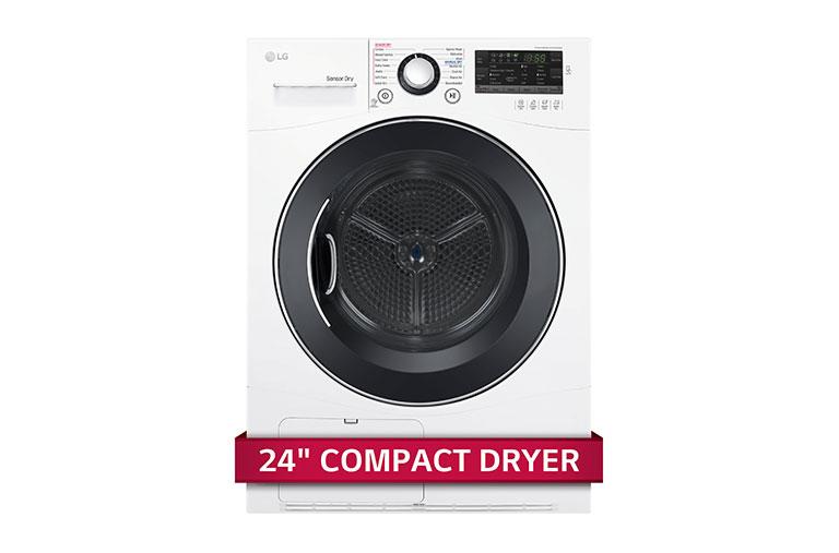 LG 4.2 cu.ft. Compact Electric Condensing Front Load Dryer, DLEC888W, thumbnail 1