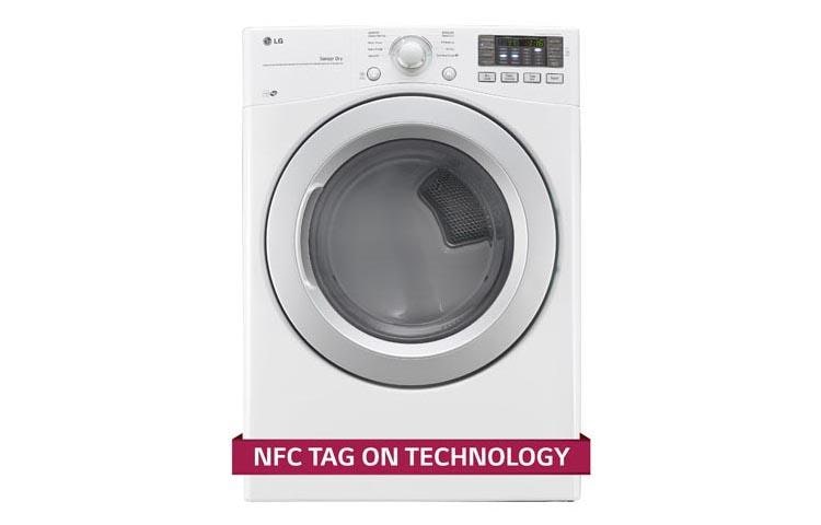 LG 7.4 cu. ft. Ultra Large Capacity Dryer w/ NFC Tag On Technology, DLE3170W, thumbnail 3