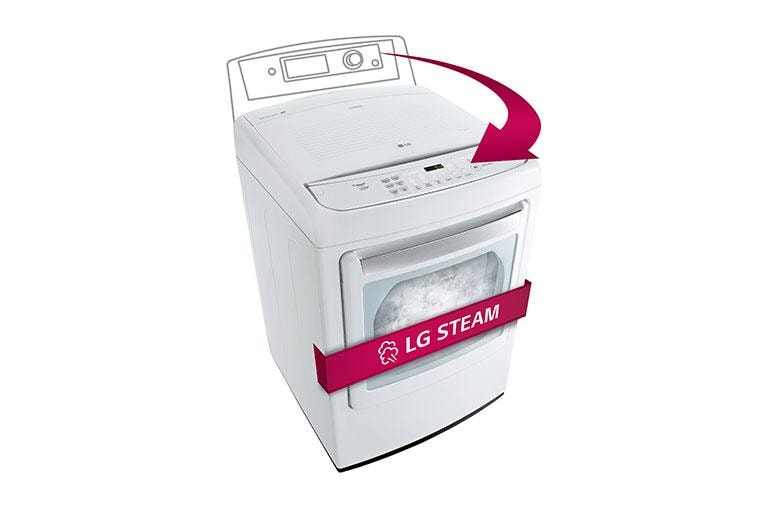 LG 7.3 cu.ft. Ultra Large Capacity High Efficiency Front Control SteamDryer™ with SteamFresh™, DLGY1702W, thumbnail 1