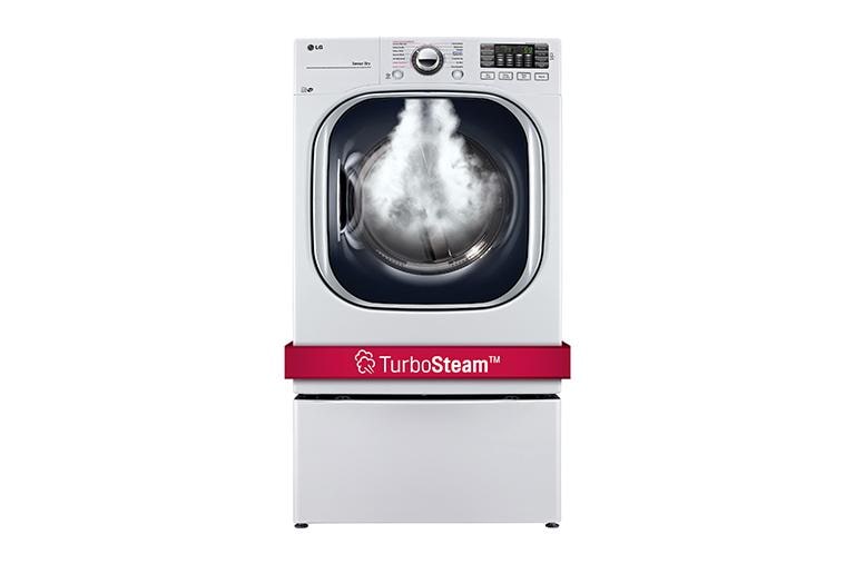 LG 7.4 cu. ft. Ultra Large Capacity TurboSteam™ Gas Dryer, DLGX4371W, thumbnail 1