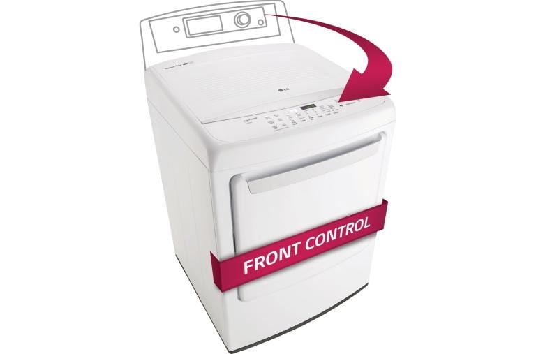LG 7.3 cu. ft. Ultra Large Capacity High Efficiency Front Control Dryer w/ NFC Tag On, DLG1502W, thumbnail 1