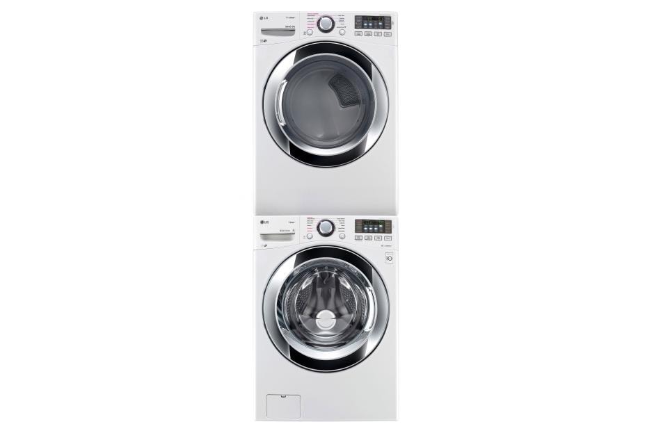 LG 4.5 Cu. Ft. Stackable SMART Front Load Washer in White with