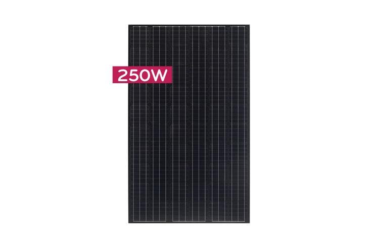 LG High Efficiency Mono X Module Cells: 6 x 10 Module efficiency 15.2% Connector Type: MC4 connector IP67 All Black , LG250S1K-G3, thumbnail 2