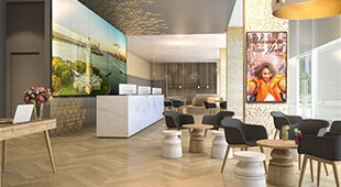 A multipurpose building with many shared spaces