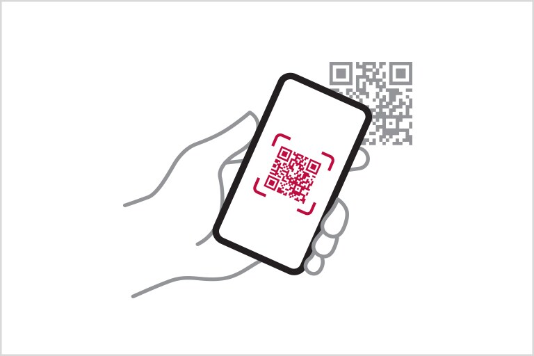 An image of taking a QR code with a mobile phone